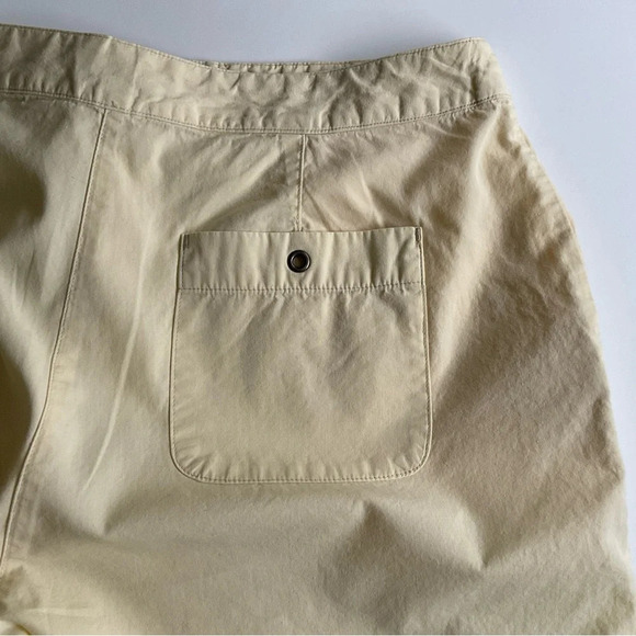 J Jill Shorts Sz 12 Yellow Zip Button Drawstring Pockets Cotton Lightweight - Picture 8 of 11